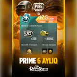 Pubg Mobile Prime 6 Aylıq - 900 UC al — 10,72 ₼