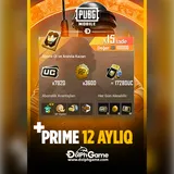 Pubg Mobile Prime Plus 12 Aylıq - 10800 UC al — 194,34 ₼