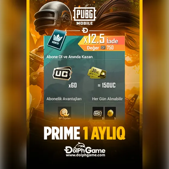 Pubg Mobile Prime 1 Aylıq - 150 UC al — 1,93 ₼